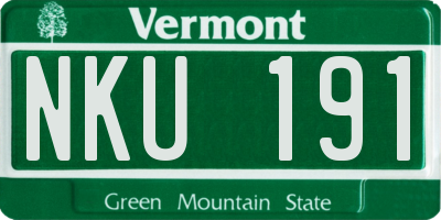VT license plate NKU191
