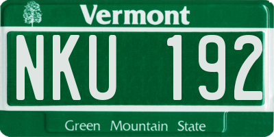 VT license plate NKU192