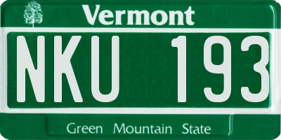 VT license plate NKU193