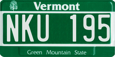 VT license plate NKU195