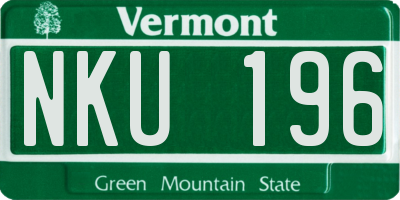 VT license plate NKU196
