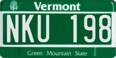 VT license plate NKU198