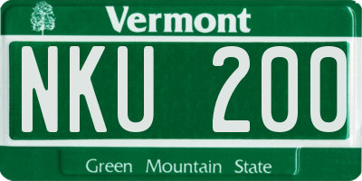 VT license plate NKU200