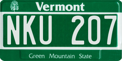 VT license plate NKU207