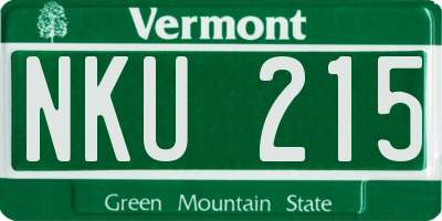 VT license plate NKU215