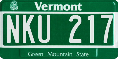 VT license plate NKU217