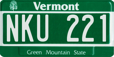 VT license plate NKU221