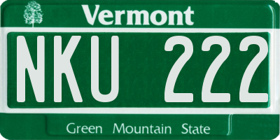 VT license plate NKU222