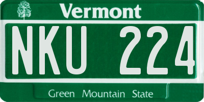 VT license plate NKU224