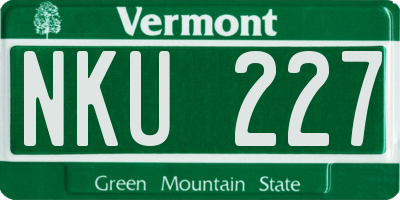 VT license plate NKU227
