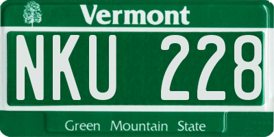 VT license plate NKU228
