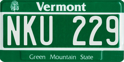 VT license plate NKU229