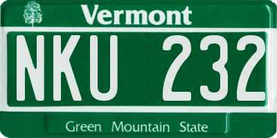 VT license plate NKU232