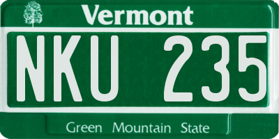 VT license plate NKU235