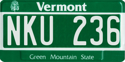 VT license plate NKU236