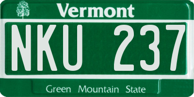 VT license plate NKU237