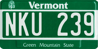 VT license plate NKU239