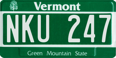 VT license plate NKU247