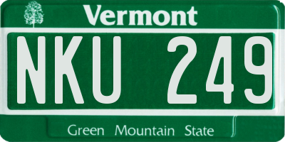 VT license plate NKU249
