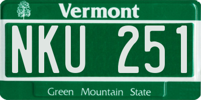VT license plate NKU251