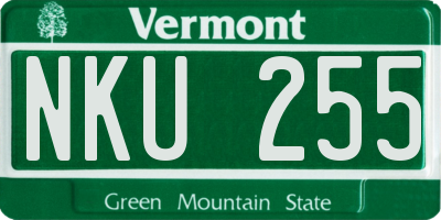 VT license plate NKU255