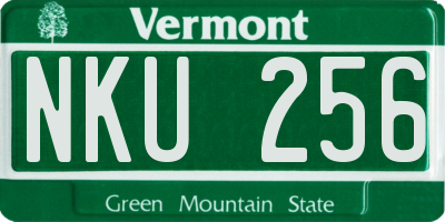 VT license plate NKU256