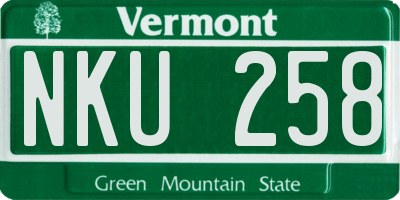 VT license plate NKU258