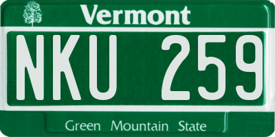 VT license plate NKU259