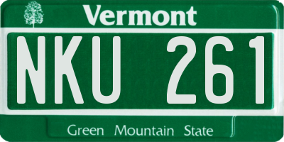 VT license plate NKU261