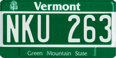 VT license plate NKU263