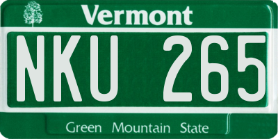 VT license plate NKU265