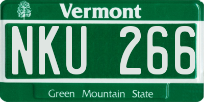 VT license plate NKU266