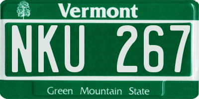 VT license plate NKU267