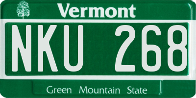 VT license plate NKU268