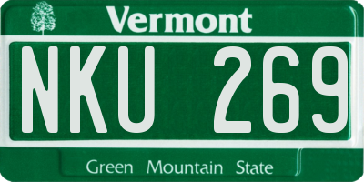 VT license plate NKU269