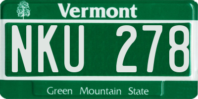 VT license plate NKU278