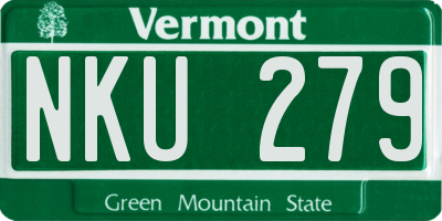 VT license plate NKU279