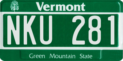 VT license plate NKU281