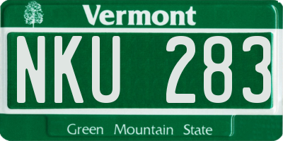 VT license plate NKU283