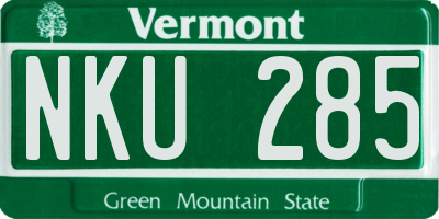 VT license plate NKU285