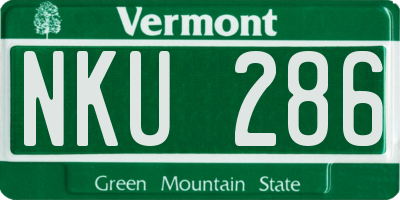 VT license plate NKU286