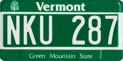 VT license plate NKU287