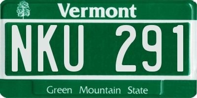 VT license plate NKU291