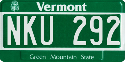 VT license plate NKU292