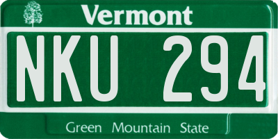 VT license plate NKU294