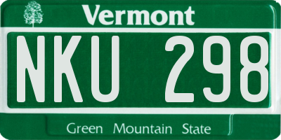 VT license plate NKU298