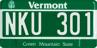 VT license plate NKU301
