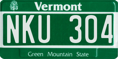 VT license plate NKU304