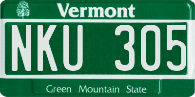 VT license plate NKU305
