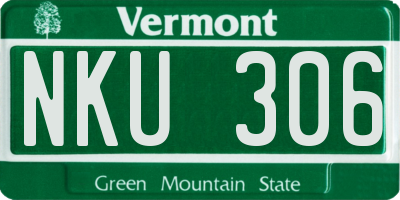 VT license plate NKU306